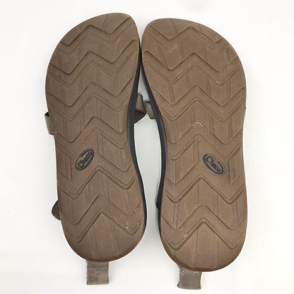 CHACO Wayfarer Gray Brown Mens Leather Buckle Sandals
